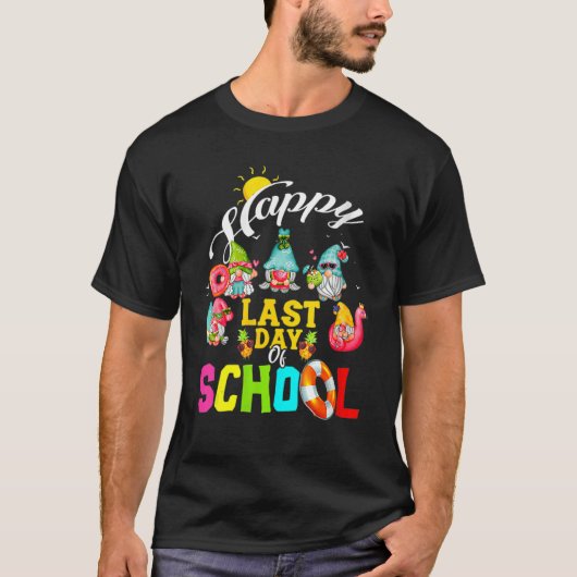 T-shirt Dernier Jour De Gnomes D'École Enseignant Été G (Devant)