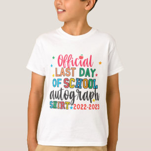 T-shirt Dernier Jour De L'École Autographe Étudiants Étudi