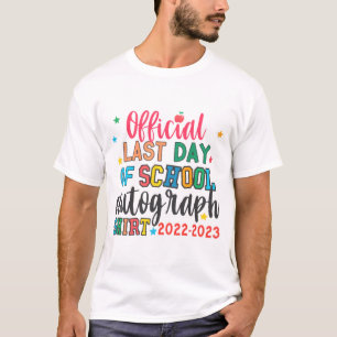 T-shirt Dernier Jour De L'École Autographe Étudiants Étudi