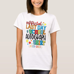 T-shirt Dernier Jour De L'École Autographe Maternelle Grad