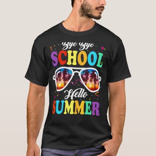 T-shirt Dernier Jour De L'École Bye École Bonjour Piscine (Devant)