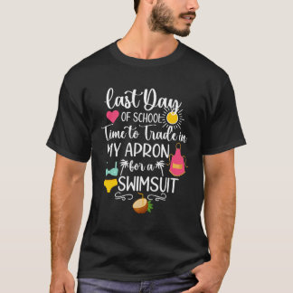 T-shirt Dernier Jour De L'École Déjeuner Lady Dernier Jour