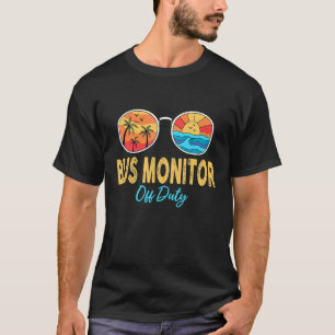 T-shirt Dernier Jour De L'École Été Bus Moniteur Hors Serv