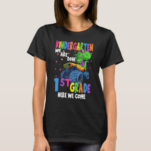 T-shirt Dernier Jour De L'École Maternelle Camion Dinosaur