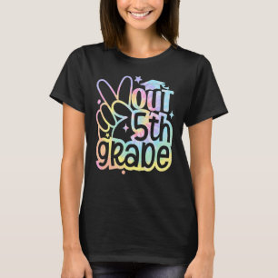 T-shirt Dernier Jour De L'École Tie Dye Peace Out 5e Année