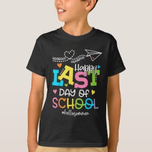 T-shirt Dernier Jour D'école Bonjour L'été Élèves Et Ensei