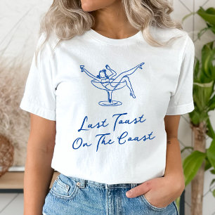 T-shirt Dernier Toast Bleu Dessiné à la Main Fantaisiste s