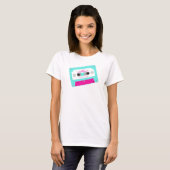 T-shirt Dernière Discothèque Cassette Rose Et Turquoise Ré (Devant entier)