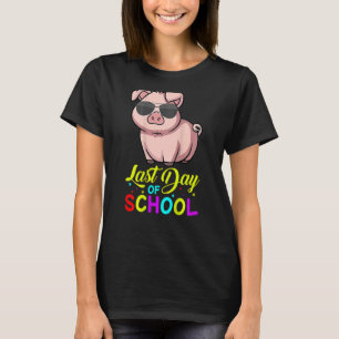 T-shirt Dernière Journée D'Enseignants Été Avec Pig Sungla