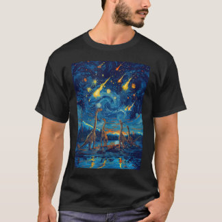 T-shirt Dernière Nuit Étoilée de la Météorite des Dinosaur