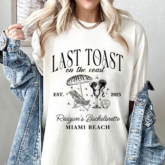 T-shirt Dernière Toast sur la Côte Fête de Bachelorette