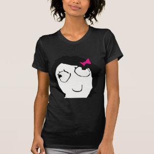 T-shirt Derpina - cheveux noirs, ruban rose