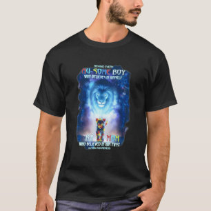 T-shirt Derrière chaque garçon autiste, il y a une mère qu