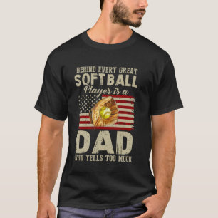 T-shirt Derrière Chaque Grand Joueur De Softball Est Un Pa
