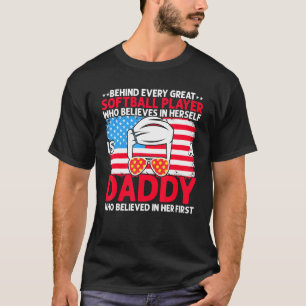 T-shirt Derrière Chaque Grand Joueur De Softball Est Un Pa