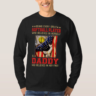 T-shirt Derrière Chaque Grand Joueur De Softball Qui Croit