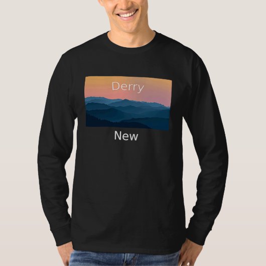 T-shirt Derry New Hampshire Mountain sunset hometown (Devant)