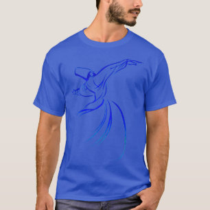 T-shirt Dervish Calligraphie Style Blue Hue Vector Art