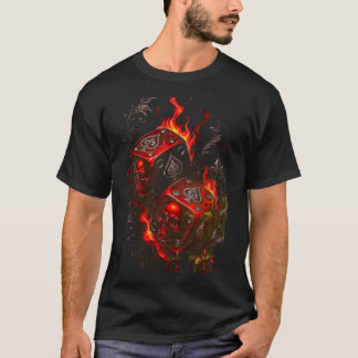 T-shirt Dés à coudre Crâne en Feu - Graphique Rebelle à Ha