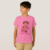 T-shirt des achats de la fille mignonne (Devant entier)