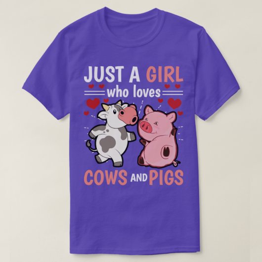 T-shirt Des Animaux De Ferme Mignonnes Juste Une Fille Qui (Design devant)
