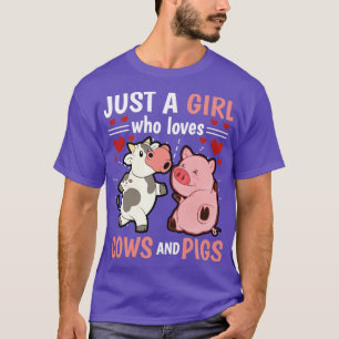 T-shirt Des Animaux De Ferme Mignonnes Juste Une Fille Qui
