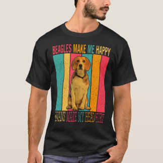 T-shirt Des Beagles vintages Rétro Font Tête À Des Humains
