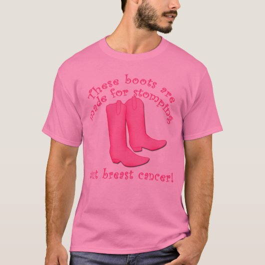 T-shirt Des bottes sont faites pour le cancer du sein (Devant)