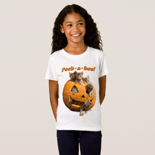 T-Shirt Des chatons à Jack-o-Lantern (Devant entier)