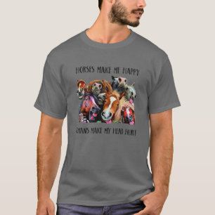 T-shirt Des Chevaux Drôle Me Rendre Joyeux Humain Faire Ma