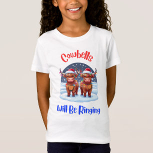 T-Shirt Des Cowbells Sonneront Noël Highland Cows