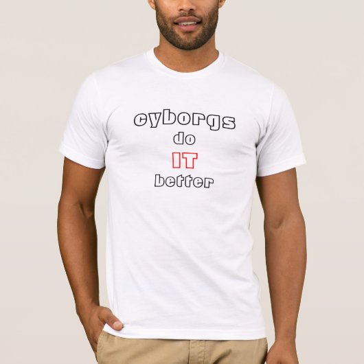T-shirt des cyborgs IL améliorent (le gris) (Devant)