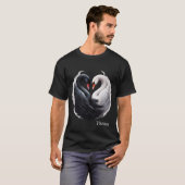 T-shirt Des cygnes élégants qui forment un coeur ensemble. (Devant entier)