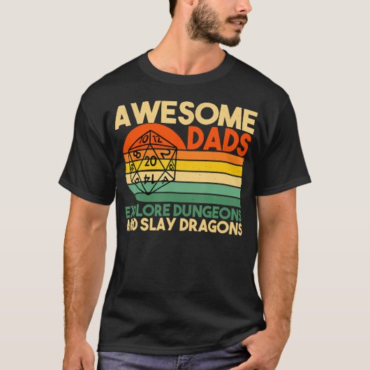 T-shirt Des Dads Impressionnants Explorez Dungeons Dm Rpg (Devant)