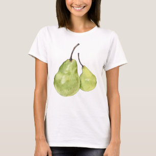 T-shirt des dames aux deux poires vertes