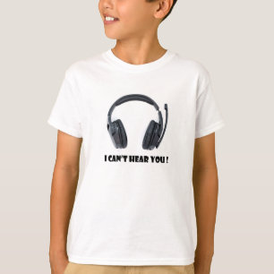 T-shirt des écouteurs plus le texte je ne peux pas vous