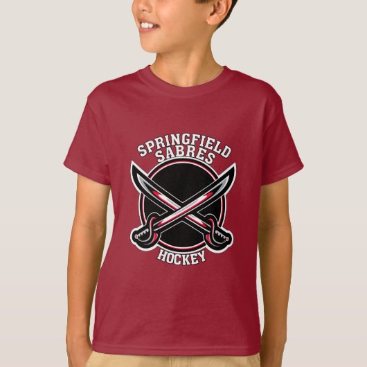 T-shirt des enfants de Red Springfield Sabers (Devant)