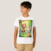 T-shirt des enfants singes joueuses (Devant entier)