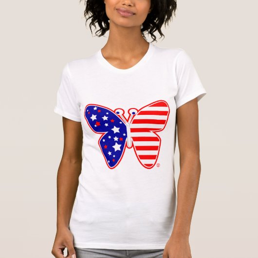 T-shirt des Etats-Unis de papillon (Devant)