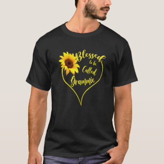 T-shirt Des Femmes Béni D'Être Appelé Grammie Tournesol Gr