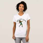 T-shirt Des femmes noires frappées en uniforme vert (Devant entier)