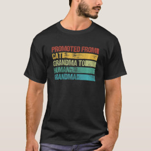 T-shirt Des Femmes Promues De Grand-Mère De Chat À Grand-M