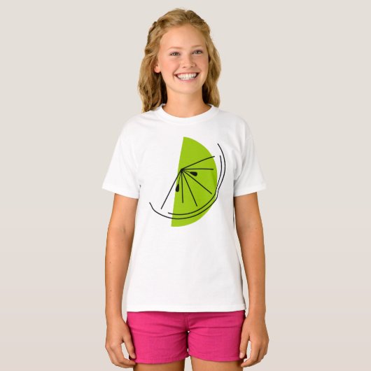 T-shirt des filles Citrus Lime (Devant entier)
