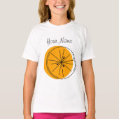 T-shirt des filles Citrus Orange Name (Devant)