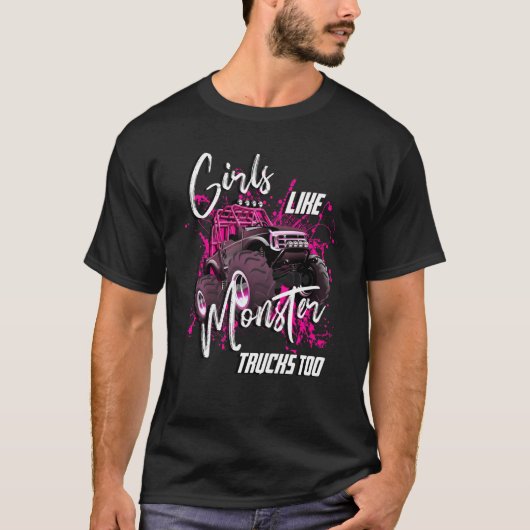 T-shirt Des Filles Comme Des Camions Monster Aussi Anniver (Devant)