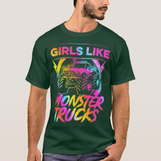 T-shirt Des Filles Comme Des Camions Monster Truck Girl Mo