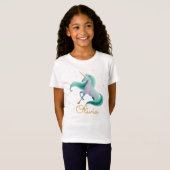 T-shirt des filles du lecteur Unicorn - Nom person (Devant entier)