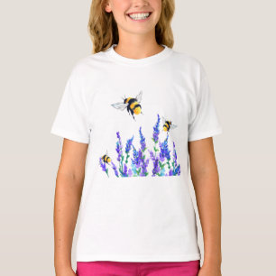 T-shirt des fleurs de printemps et des abeilles vo