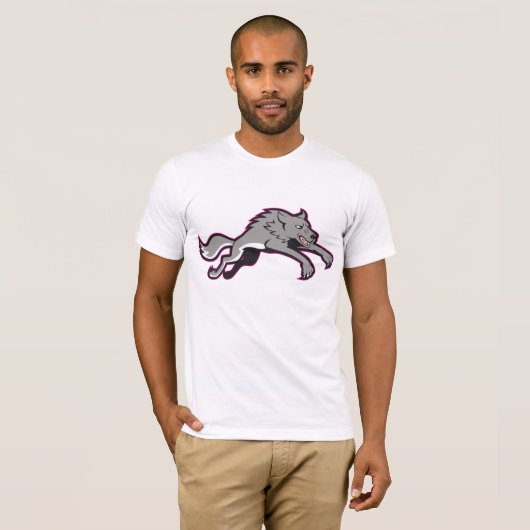 T-shirt des hommes attaquant des loups (Devant entier)