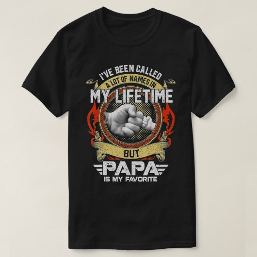 T-shirt Des Hommes, On M'A Appelé Beaucoup De Nom Mais Pap (Design devant)